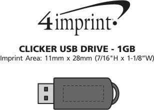 Imprint Area of Clicker USB Drive - 1GB
