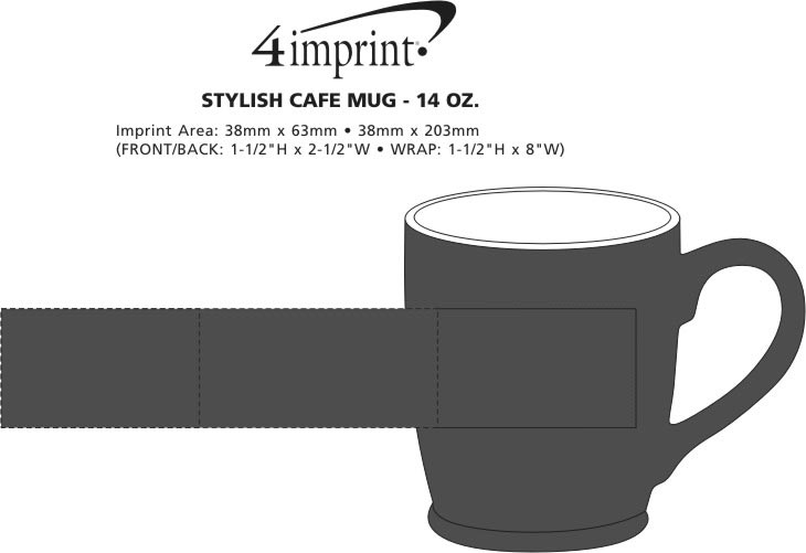 Imprint Area of Stylish Café Mug - 14 oz.