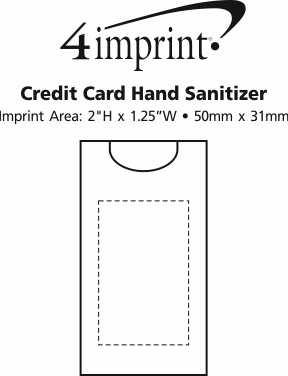 Imprint Area of Credit Card Hand Sanitizer