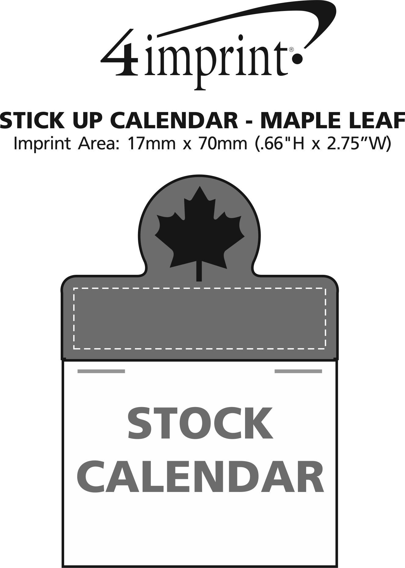 Imprint Area of Stick Up Calendar - Maple Leaf