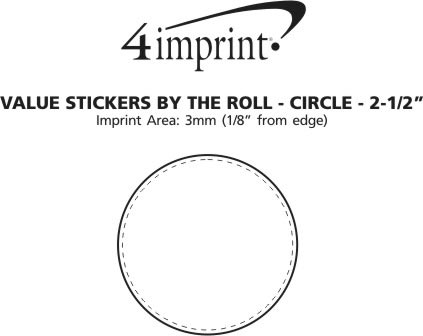 Imprint Area of Value Stickers by the Roll - Circle - 2-1/2"