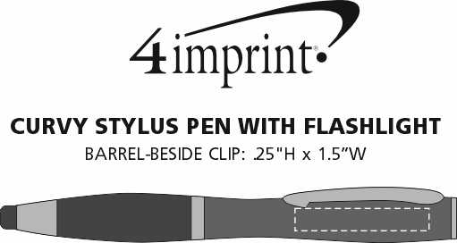 Imprint Area of Curvy Stylus Pen with Flashlight