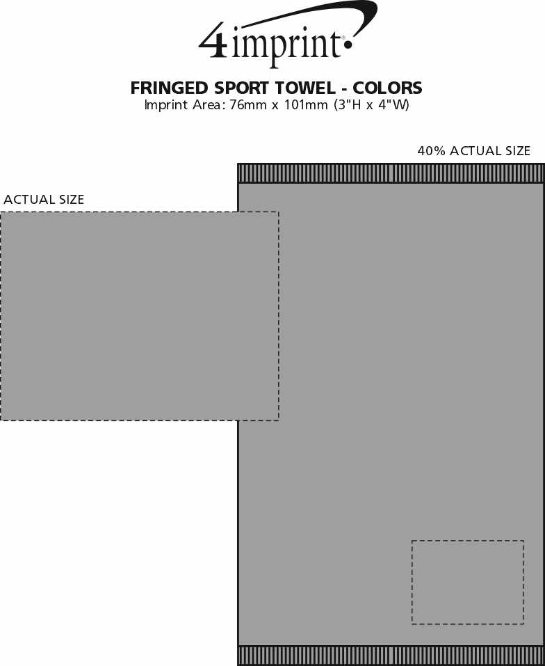 Imprint Area of Fringed Sport Towel - Colours