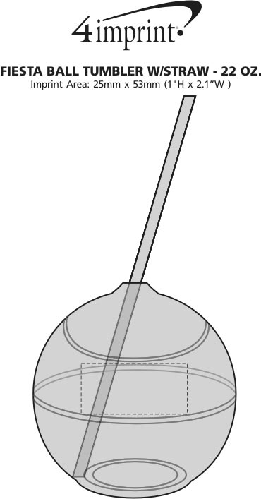 Imprint Area of Fiesta Ball Tumbler with Straw - 22 oz.