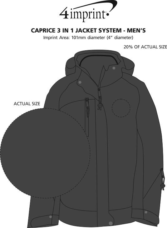 Imprint Area of Caprice 3-in-1 Jacket System - Men's