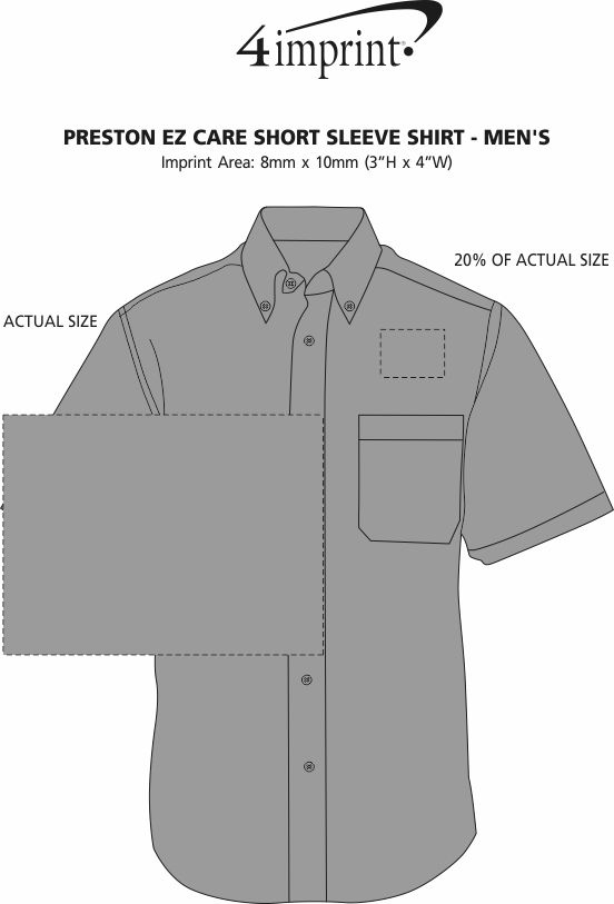 Imprint Area of Preston EZ Care Short Sleeve Shirt - Men's