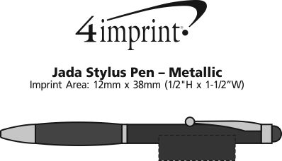 Imprint Area of Jada Stylus Twist Pen - Metallic
