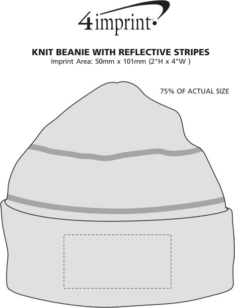 Imprint Area of Knit Beanie with Reflective Stripes