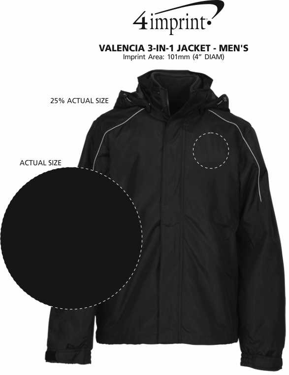 Imprint Area of Valencia 3-in-1 Jacket - Men's