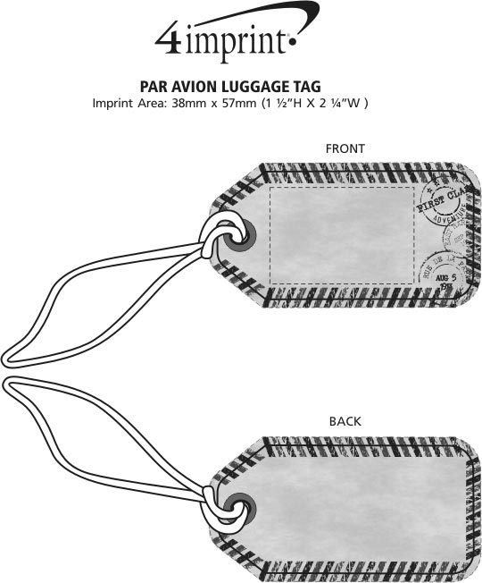 Imprint Area of Par Avion Luggage Tag