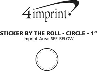 Imprint Area of Sticker by the Roll - Circle - 1"