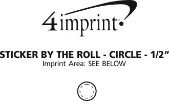 Imprint Area of Sticker by the Roll - Circle - 1/2"