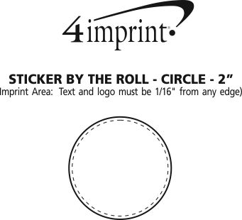Imprint Area of Sticker by the Roll - Circle - 2"