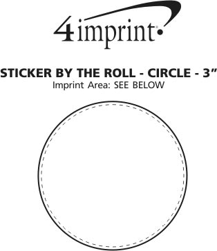 Imprint Area of Sticker by the Roll - Circle - 3"