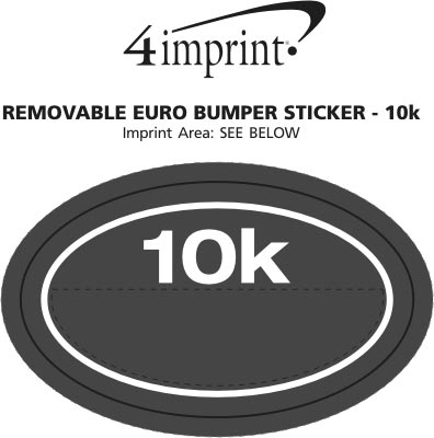 Imprint Area of Removable Euro Bumper Sticker - 10K