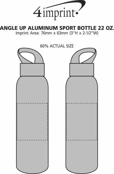 Imprint Area of Angle Up Aluminum Sport Bottle - 22 oz.