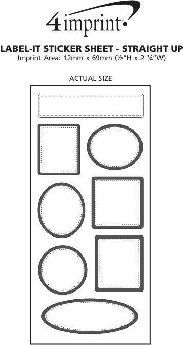 Imprint Area of Label-it Sticker Sheet - Straight-Up