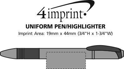 Imprint Area of Uniform Pen/Highlighter