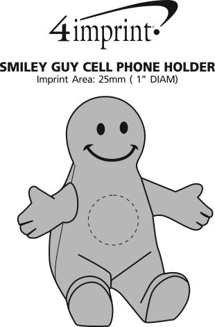 Imprint Area of Smiley Guy Cell Phone Holder