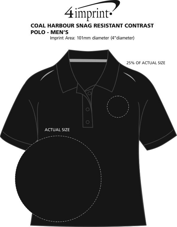 Imprint Area of Coal Harbour Snag Resistant Contrast Polo - Men's