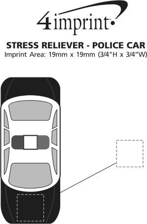 Imprint Area of Police Car Stress Reliever