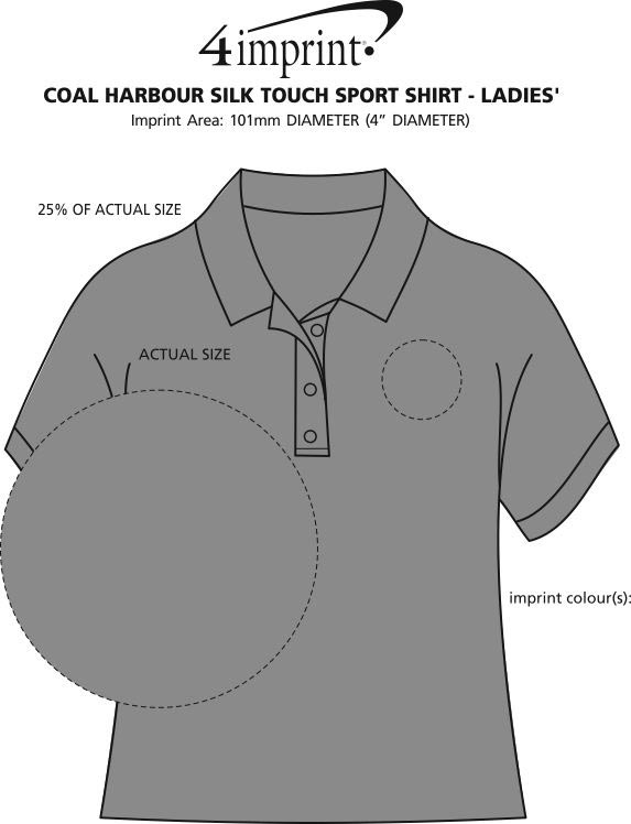 Imprint Area of Coal Harbour Silk Touch Sport Shirt - Ladies' - Closeout