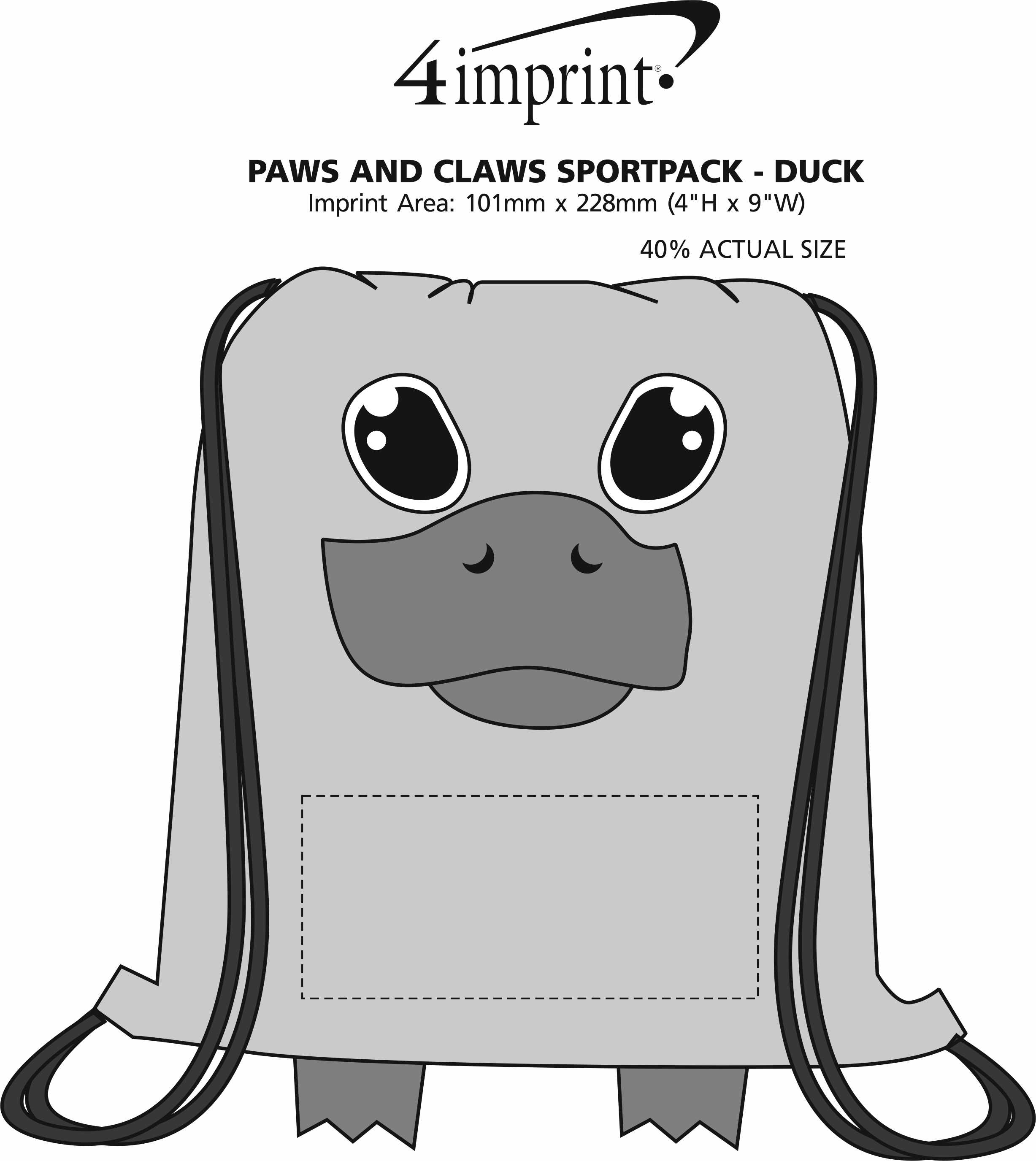 Imprint Area of Paws and Claws Sportpack - Duck