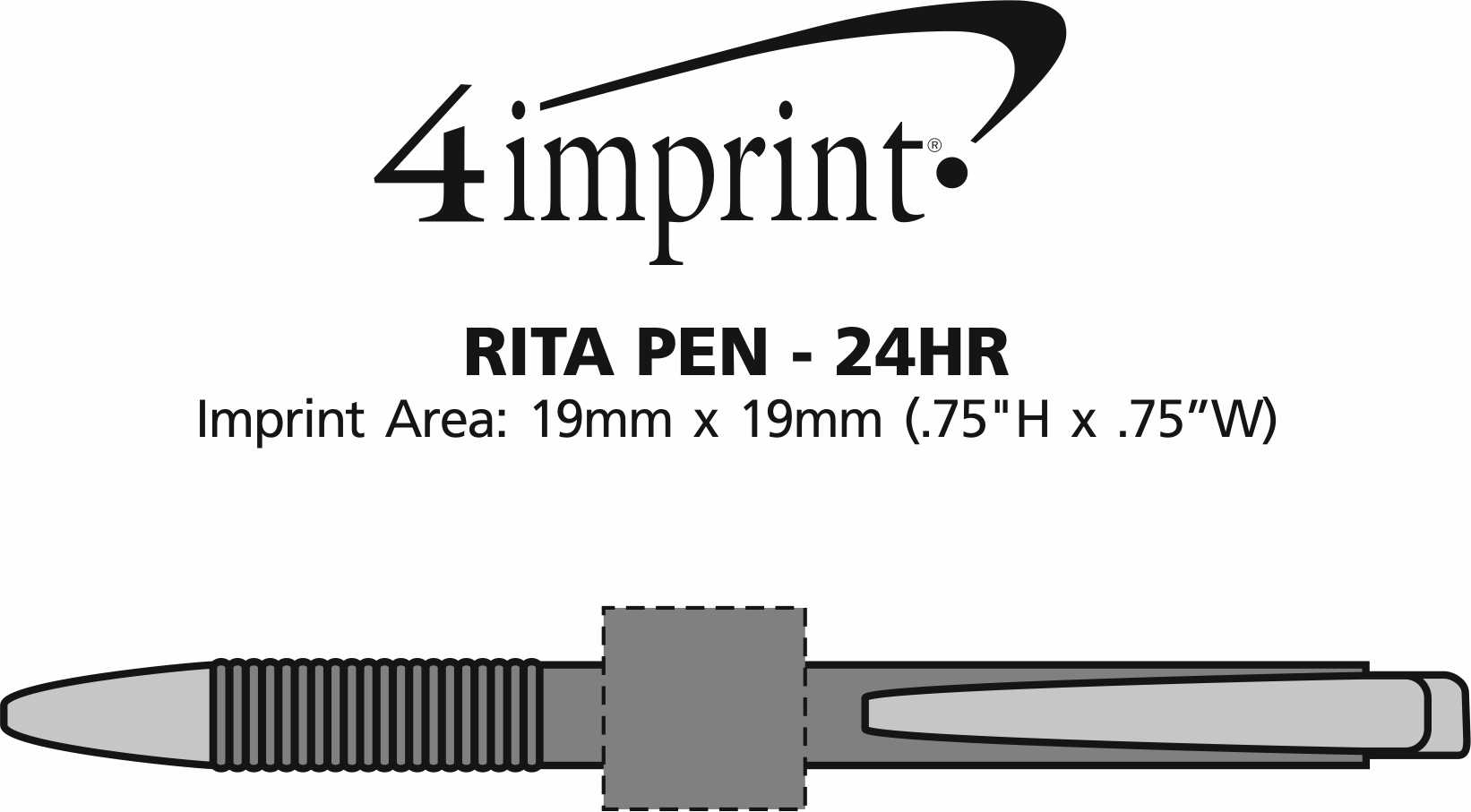 Imprint Area of Rita Pen - 24 hr