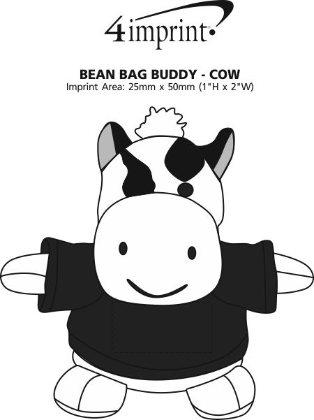 Imprint Area of Bean Bag Buddy - Cow