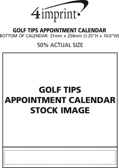 Imprint Area of Golf Tips Appointment Calendar