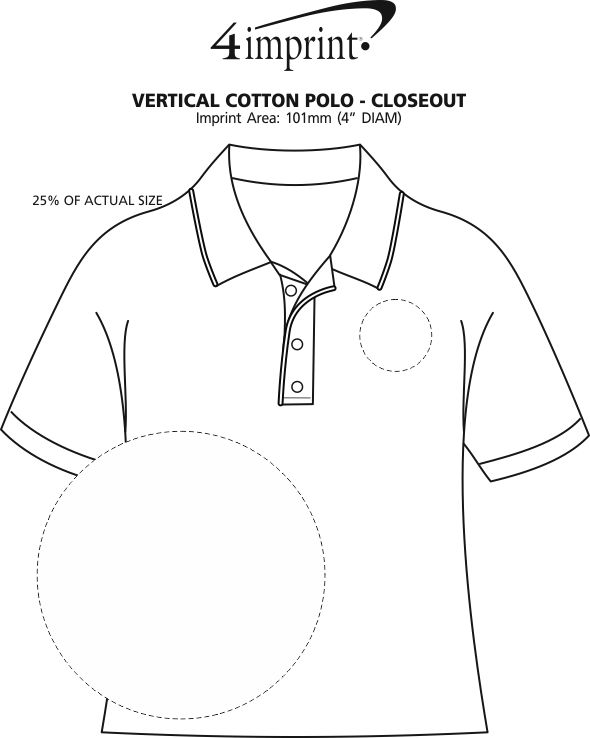 Imprint Area of Vertical Cotton Polo - Closeout