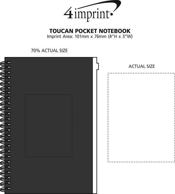 Imprint Area of Toucan Pocket Notebook