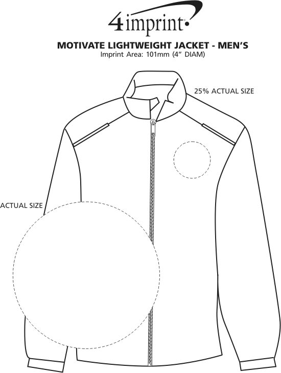Imprint Area of Motivate Lightweight Jacket - Men's