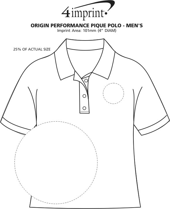 Imprint Area of Origin Performance Pique Polo - Men's