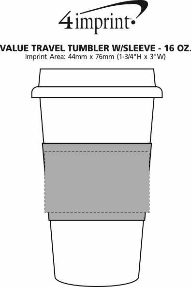 Imprint Area of Value Travel Tumbler with Sleeve - 16 oz.