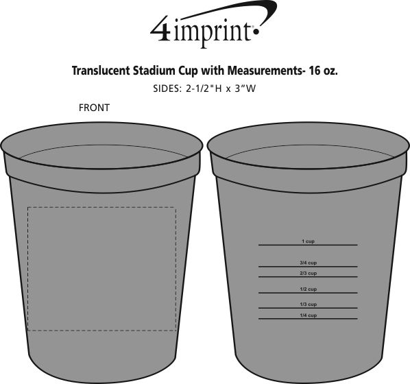 4imprint.ca: Translucent Stadium Cup with Measurements - 16 oz. C119835 ...