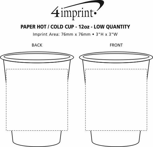 Imprint Area of Paper Hot/Cold Cup - 12 oz.