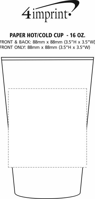 Imprint Area of Paper Hot/Cold Cup - 16 oz.