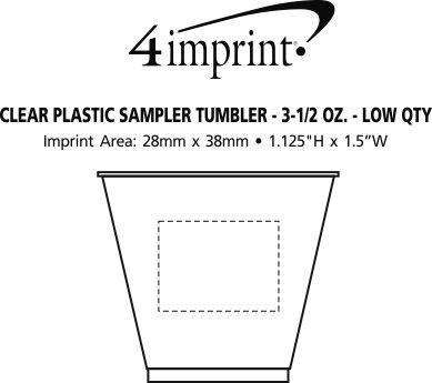 Imprint Area of Clear Plastic Sampler Cup - 3.5 oz.