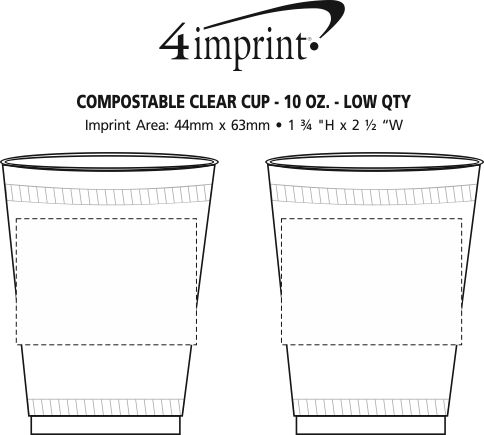Imprint Area of Compostable Clear Cup - 10 oz.