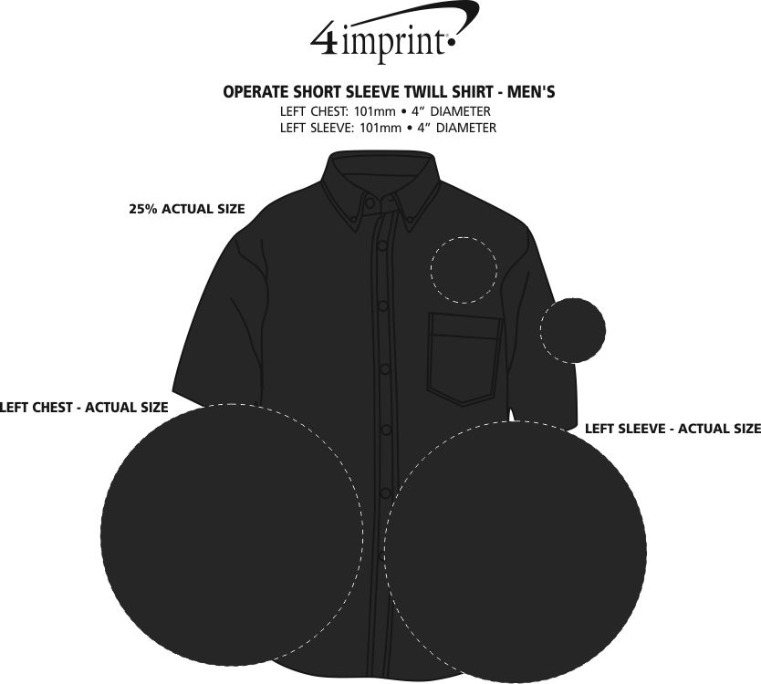 Imprint Area of Operate Short Sleeve Twill Shirt - Men's