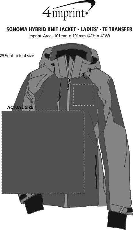 Imprint Area of Ozark Insulated Jacket - Ladies' - TE Transfer