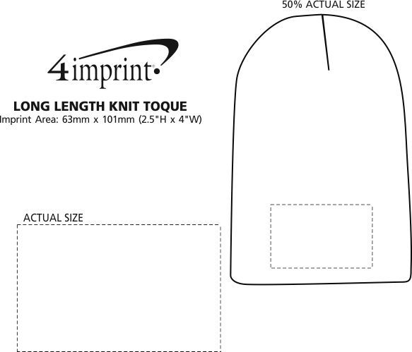 Imprint Area of Long Length Knit Toque