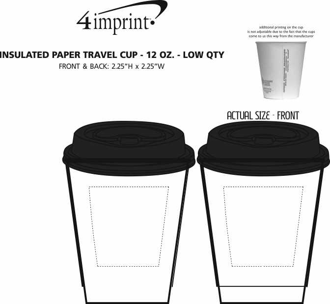 Imprint Area of Insulated Paper Travel Cup with Lid - 12 oz.