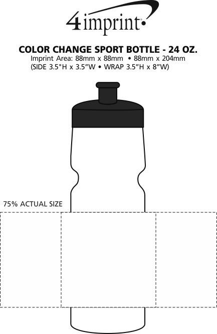 Imprint Area of Colour Change Sport Bottle - 24 oz.