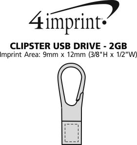 Imprint Area of Clipster USB Drive - 2GB