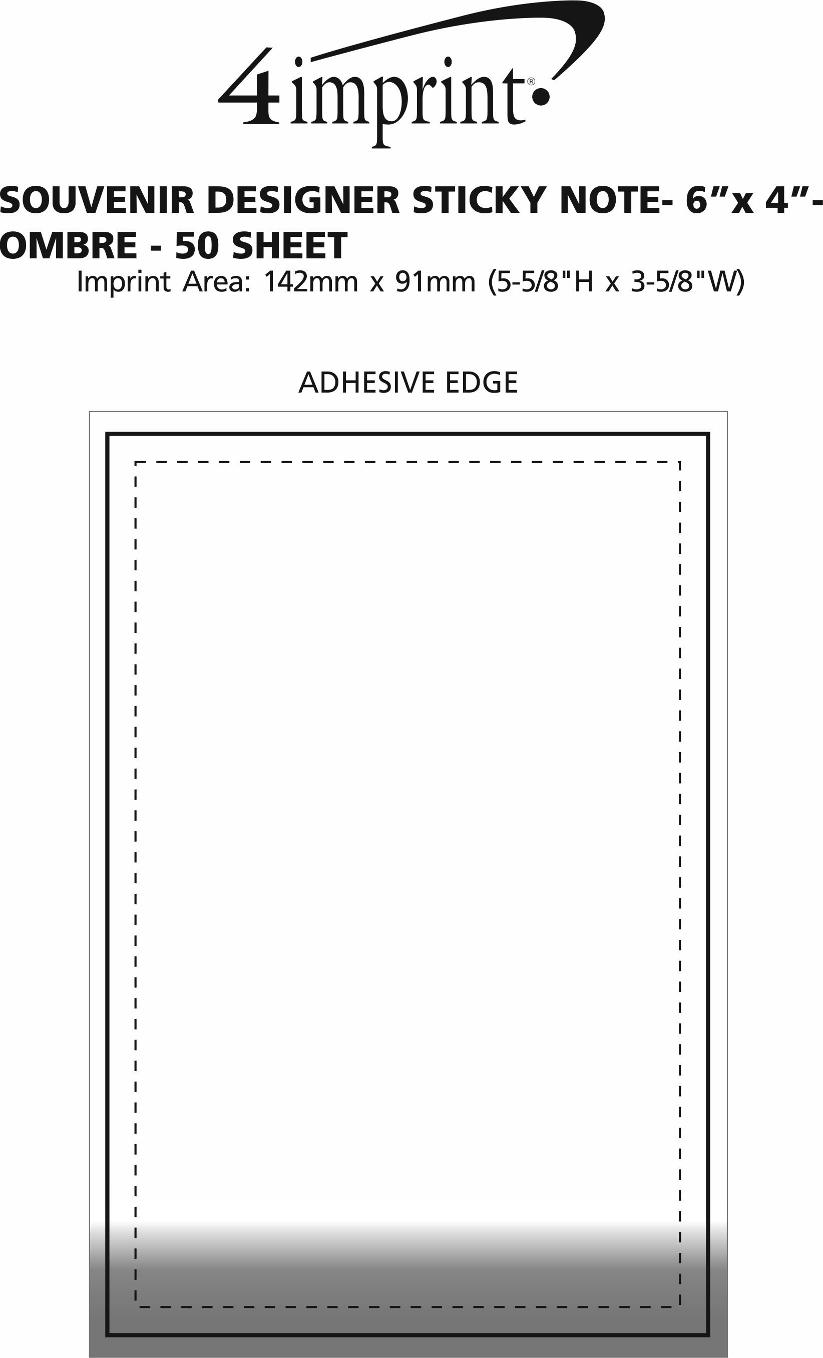 Imprint Area of Souvenir Designer Sticky Note - 6x4 - Ombre - 50 Sheet