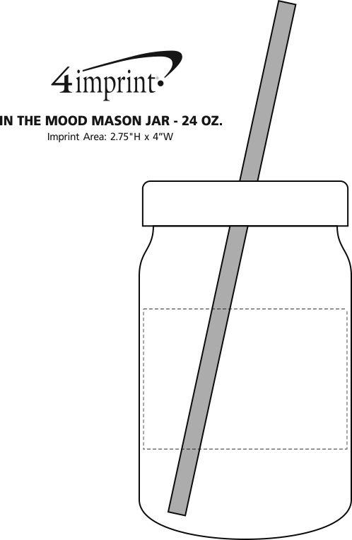Imprint Area of In the Mood Mason Jar - 24 oz.