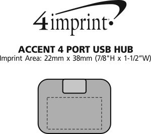 Imprint Area of Accent 4 Port USB Hub