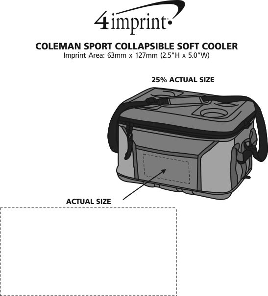 Imprint Area of Coleman Sport Collapsible Soft Cooler